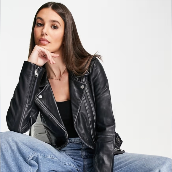 Barney's Originals Beppe moto jacket size 6 - Picture 1 of 3